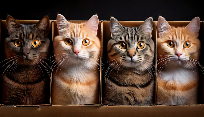 Gatos British Shorthair em diferentes cores tabby